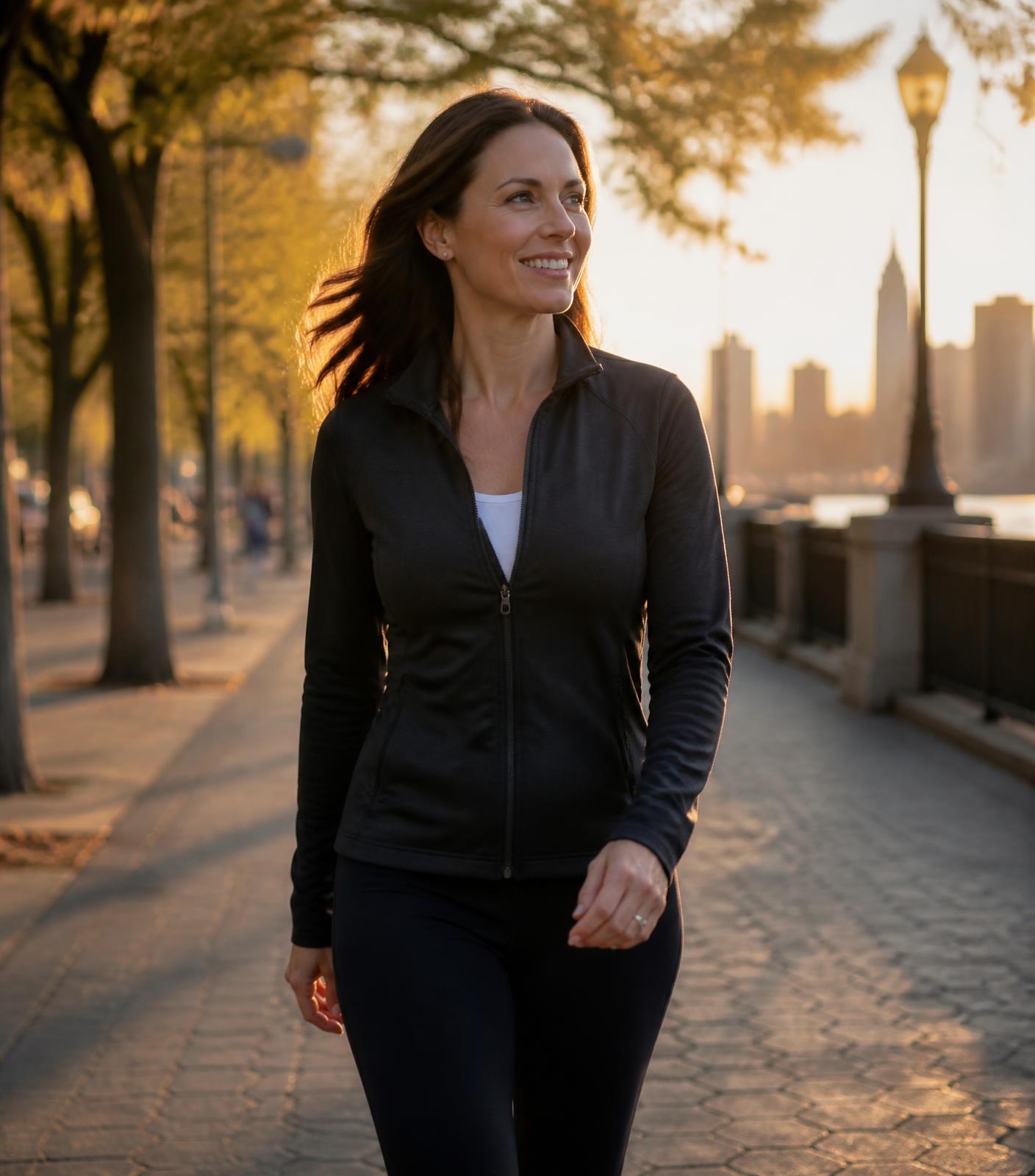 Woman walking outdoors after medical weight loss progress
